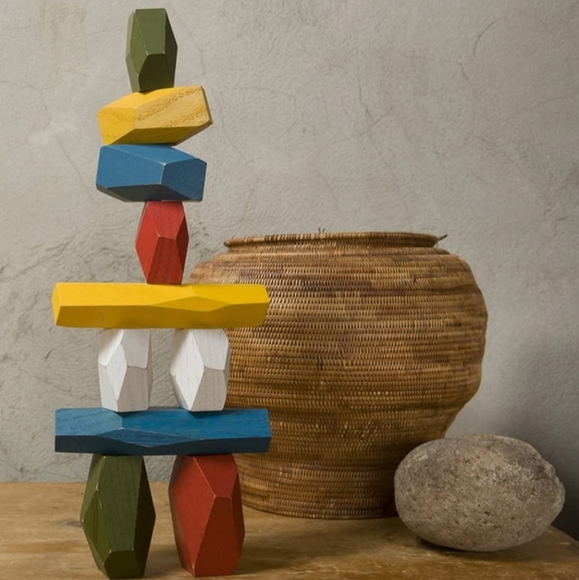 New wood Balancing Blocks multicolor Fort Standard for Areaware Art educational - Picture 4 of 9